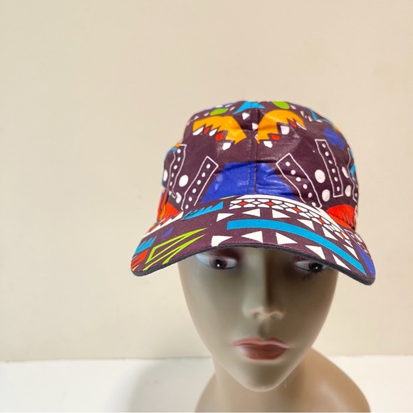 African Print Ankara Multicolor Colorful Handmade Baseball Cap - Picture 5 of 9